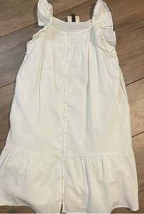 White Flutter Sleeveless Button Up Short Dress